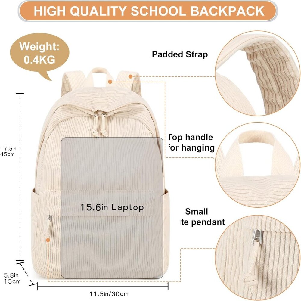 Lightweight Beige Daypack With Multiple Pockets -… - image 4
